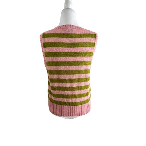 Molly Goddard Rose Striped Wool Sweater Sleeveless Vest I L - Picture 4 of 10